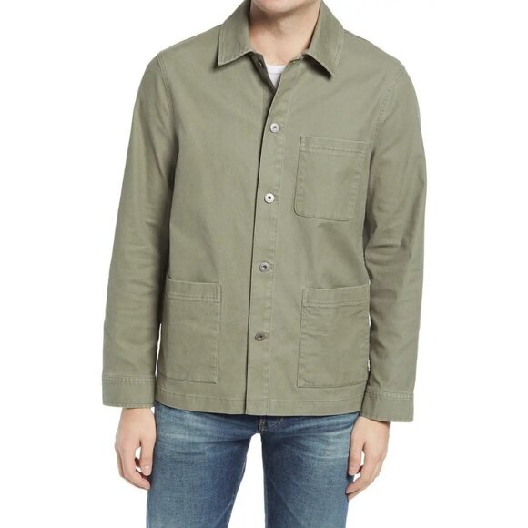 Bonobos Mens Olive Green Lightweight Button Front Pockets Chore Jacket Sz XL New - Picture 1 of 11